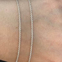 Ladies 925 Sterling Silver Belcher Link Chain & Round Pendant Necklace