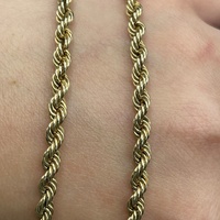 Unisex 9ct Yellow Gold Twist Rope Link Necklace