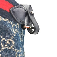 Gucci Giglio Small Tote Blue and White GG Denim Tea Leather Strap