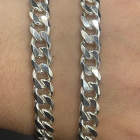 Mens 925 Sterling Silver Curb Link Necklace