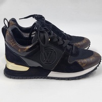 Louis Vuitton Run Away Sneakers Womens 36 Black Suede with Certificate
