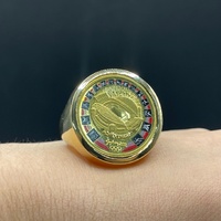 Mens 18ct Yellow Gold Ring 2000 Olympic Achievment $100 Coin Ring