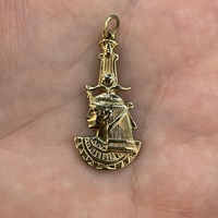Unisex 9ct Yellow Gold Egyptian Head Pendant