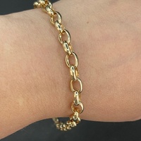 Ladies 9ct Yellow Gold Oval Belcher Link Bracelet