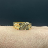 Mens 18ct Yellow Gold Natural Diamond Signet Ring