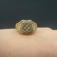 Mens 9ct Yellow Gold Shield Ring