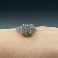 Ladies 14ct White Gold Natural Diamond Ring