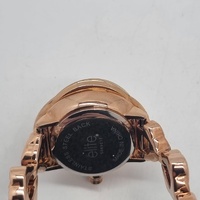 Elite 5089017 Rose Gold Crystal Watch and Bracelet Set Mother of Pearl Dial