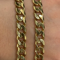 Mens 10ct Yellow Gold Curb Link Necklace