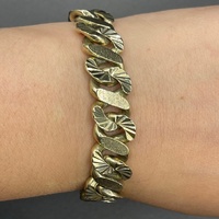 Mens 9ct Yellow Gold Diamond Cut Curb Link Bracelet