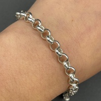 Ladies 925 Sterling Silver Belcher Link Bracelet