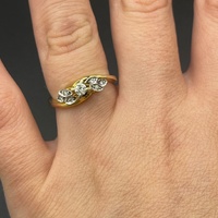 Ladies 14ct Yellow Gold Natural Diamond Vintage Ring