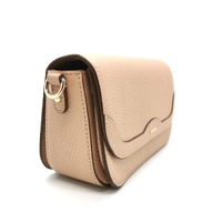 Mimco Jett Flapover Crossbody Pebbled Leather Shoulder Bag Almond