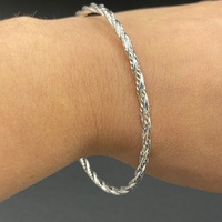 Ladies 925 Sterling Silver Twisted Round Bangle