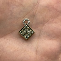 Ladies 10ct Yellow Gold Green Gemstone & Diamond Pendant