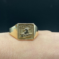 Mens 9ct Yellow Gold NRL Sydney Roosters Ring