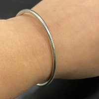 Ladies 925 Sterling Silver Round Bangle
