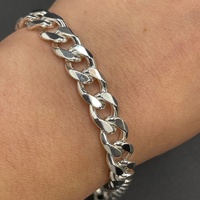 Unisex 925 Sterling Silver Curb Link Bracelet