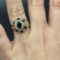 Ladies 9ct Yellow Gold 3 Piece Natural Diamond Ring Set