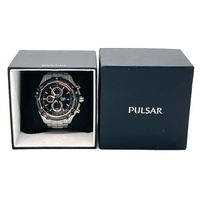 Pulsar VK67-X006 Tachymeter Chrono Mens Watch Quartz Steel Bracelet