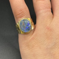 Ladies 9ct Yellow Gold Opal Stone Ring