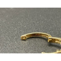 Ladies 9ct Yellow Gold Diamond Hoop Earrings