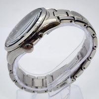 Seiko 5M84-0AB0 Kinetic Automatic Black Dial Silver Stainless Steel Watch