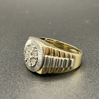 Mens 10ct Two Tone Gold Natural Diamond Ring