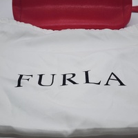Furla Mediterranean Red Genuine Leather Tote Bag Handbag with Dust Bag
