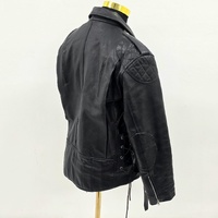 Rhino Biker Motorcycle Black Leather Jacket Size XL