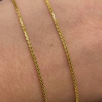 Unisex 22ct Yellow Gold Wheat Link Necklace