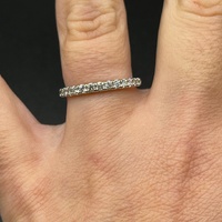 Ladies 14ct White Gold Natural Diamond Band Ring