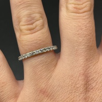 Ladies 14ct White Gold Natural Diamond Band Ring