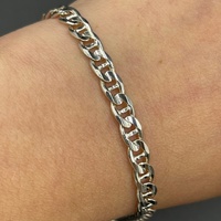 Mens 925 Sterling Silver Anchor Link Bracelet