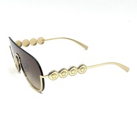 Versace VE2215 Medusa Aviator Sunglasses Pale Gold Brown Gradient with Case