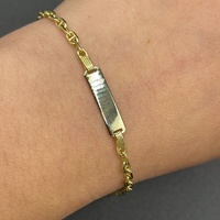 Child's 18ct Yellow Gold Anchor Link ID Bracelet