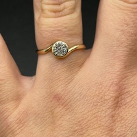 Ladies 10ct Yellow Gold Natural Diamond Cluster Ring