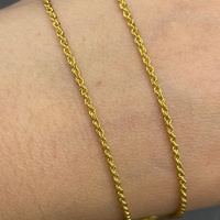 Unisex 22ct Yellow Gold Rope Twist Link Necklace