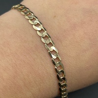 Mens 9ct Yellow Gold Curb Link Bracelet