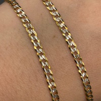 Unisex 9ct Two Tone Gold Curb Link Necklace