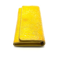 Versace Quilted Leather Vanitas Zip Around Womens Wallet Yellow