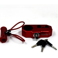 Kovix Alarmed Handlebar Lock Red Motorcycle Scooter Security 3 Keys