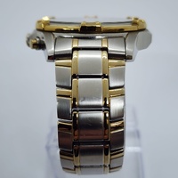 Seiko V172-0AJ0 Solar Chronograph Two Tone Sapphire Black Dial Watch