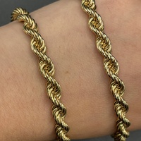 Unisex 9ct Yellow Gold Twist Rope Link Necklace