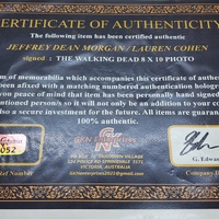 Jeffrey Dean Morgan Lauren Cohan Signed Walking Dead Frame COA 11052