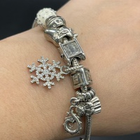Ladies 925 Sterling Silver Pandora Snake Link Charm Bracelet