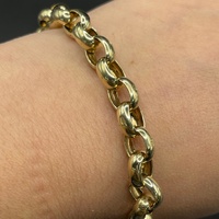 Ladies 9ct Yellow Gold Oval Belcher Link Bracelet