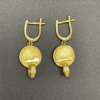Ladies 18ct Yellow Gold Dangle Pattern Earrings