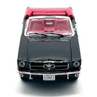 1965 Ford Mustang Convertible 1:32 Diecast Raven Black Red Interior