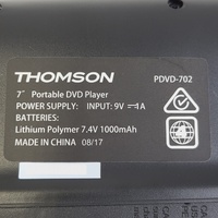Thomson 7 Inch Portable DVD Player PDVD-702 Travel Home Car Movie Player